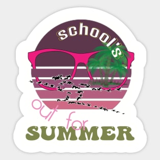 cute retro last day of school school's out for summer teacher Sticker